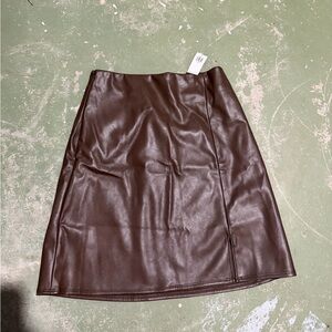 Old Navy Chocolate Brown Faux Leather Mini Skirt